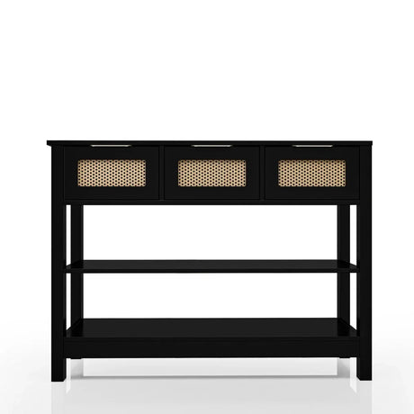Farmhouse Black MDF Console Table With Drawers - Omega Lifestyles