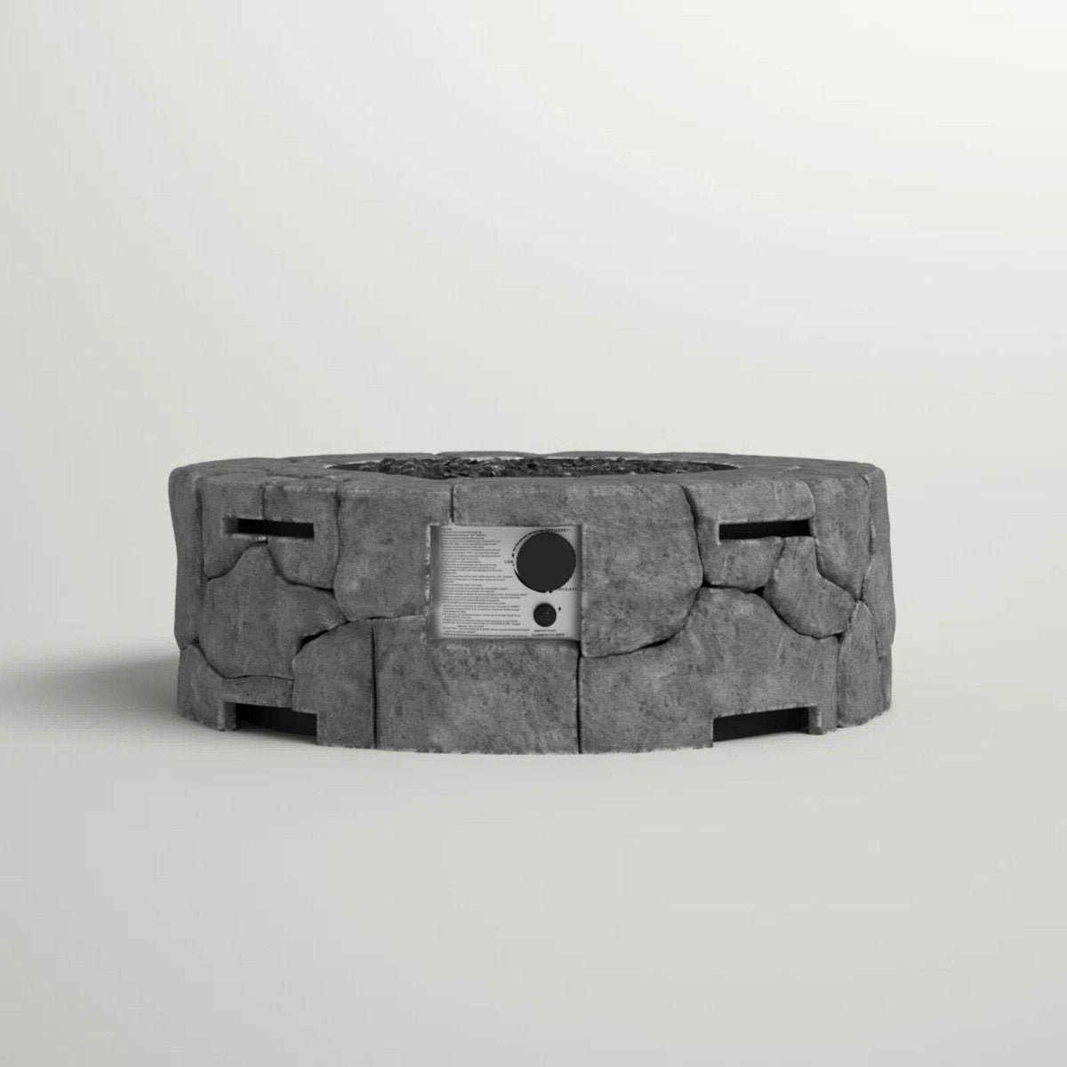 Fiber Reinforced Concrete Modern Outdoor 28 - Inch Fire Pit - Dreamtide - Omega Lifestyles