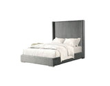 Full Contemporary Gray Fur Chenille Fabric Mattress Ready Bed Frame - Dreamtide - Omega Lifestyles