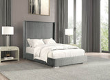 Full Contemporary Gray Fur Chenille Fabric Mattress Ready Bed Frame - Dreamtide - Omega Lifestyles
