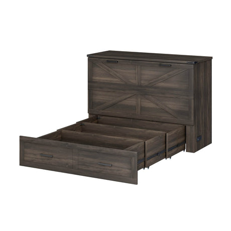 Full Full - Size Farmhouse Murphy Cabinet Bed With Charging Station - Dreamtide - Omega Lifestyles