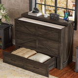 Full Full - Size Farmhouse Murphy Cabinet Bed With Charging Station - Dreamtide - Omega Lifestyles