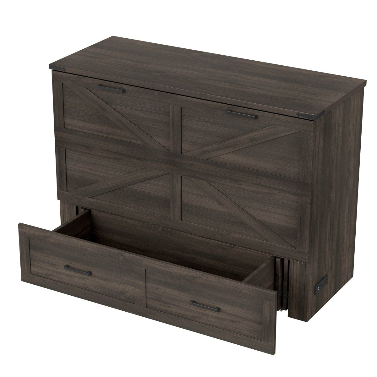 Full Full - Size Farmhouse Murphy Cabinet Bed With Charging Station - Dreamtide - Omega Lifestyles