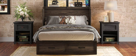 Full Full - Size Farmhouse Murphy Cabinet Bed With Charging Station - Dreamtide - Omega Lifestyles