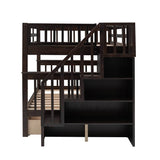 Full-Over-Full Solid Wood Stairway Bunk Bed With Storage - Sleep Galleria