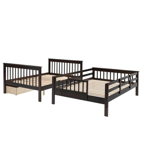 Full-Over-Full Solid Wood Stairway Bunk Bed With Storage - Sleep Galleria