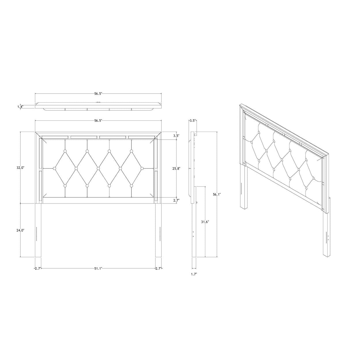 Full Silver Mirror Trim Panel Bed Frame - Dreamtide - Omega Lifestyles