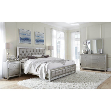 Full Silver Mirror Trim Panel Bed Frame - Dreamtide - Omega Lifestyles