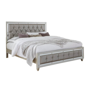 Full Silver Mirror Trim Panel Bed Frame - Omega Lifestyles