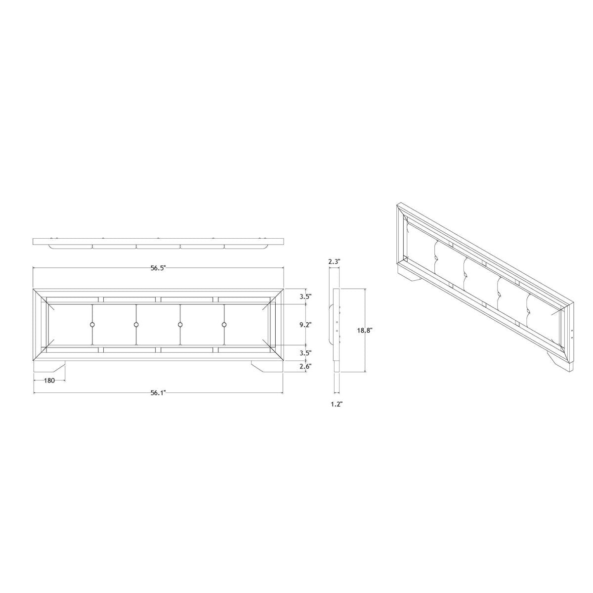 Full Silver Mirror Trim Panel Bed Frame - Dreamtide - Omega Lifestyles