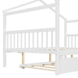 Full Size Solid Wood House Bed With Twin Trundle - Sleep Galleria
