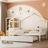 Full Size Solid Wood House Bed With Twin Trundle - Sleep Galleria