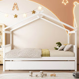 Full Size Solid Wood House Bed With Twin Trundle - Sleep Galleria