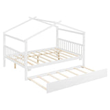 Full Size Solid Wood House Bed With Twin Trundle - Sleep Galleria
