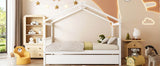 Full Size Solid Wood House Bed With Twin Trundle - Sleep Galleria