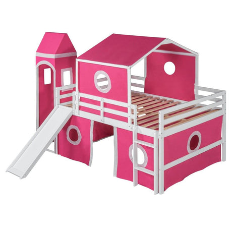 Full Solid Wood Castle Loft Bed With Slide Tower - Sleep Galleria