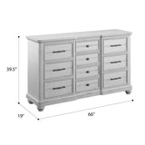 Gray Solid Wood 10 - Drawer Coastal Farmhouse Dresser - Dreamtide - Omega Lifestyles