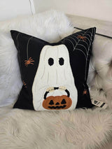 Halloween Embroidered Ghost Pumpkin Bucket Throw Pillow - Dreamtide - Omega Lifestyles