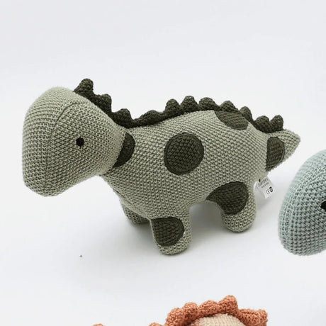 Handmade Dinosaur Plush Toy With Spotted Pattern - Omega Lifestyles