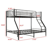 Heavy Duty Twin - Over - Full Metal Bunk Bed Frame - Dreamtide - Omega Lifestyles