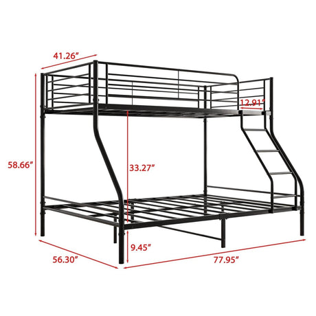 Heavy Duty Twin - Over - Full Metal Bunk Bed Frame - Dreamtide - Omega Lifestyles