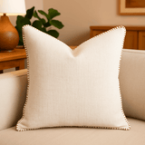 Ivory Linen - Style Decorative Stitch Throw Pillow - Dreamtide - Omega Lifestyles