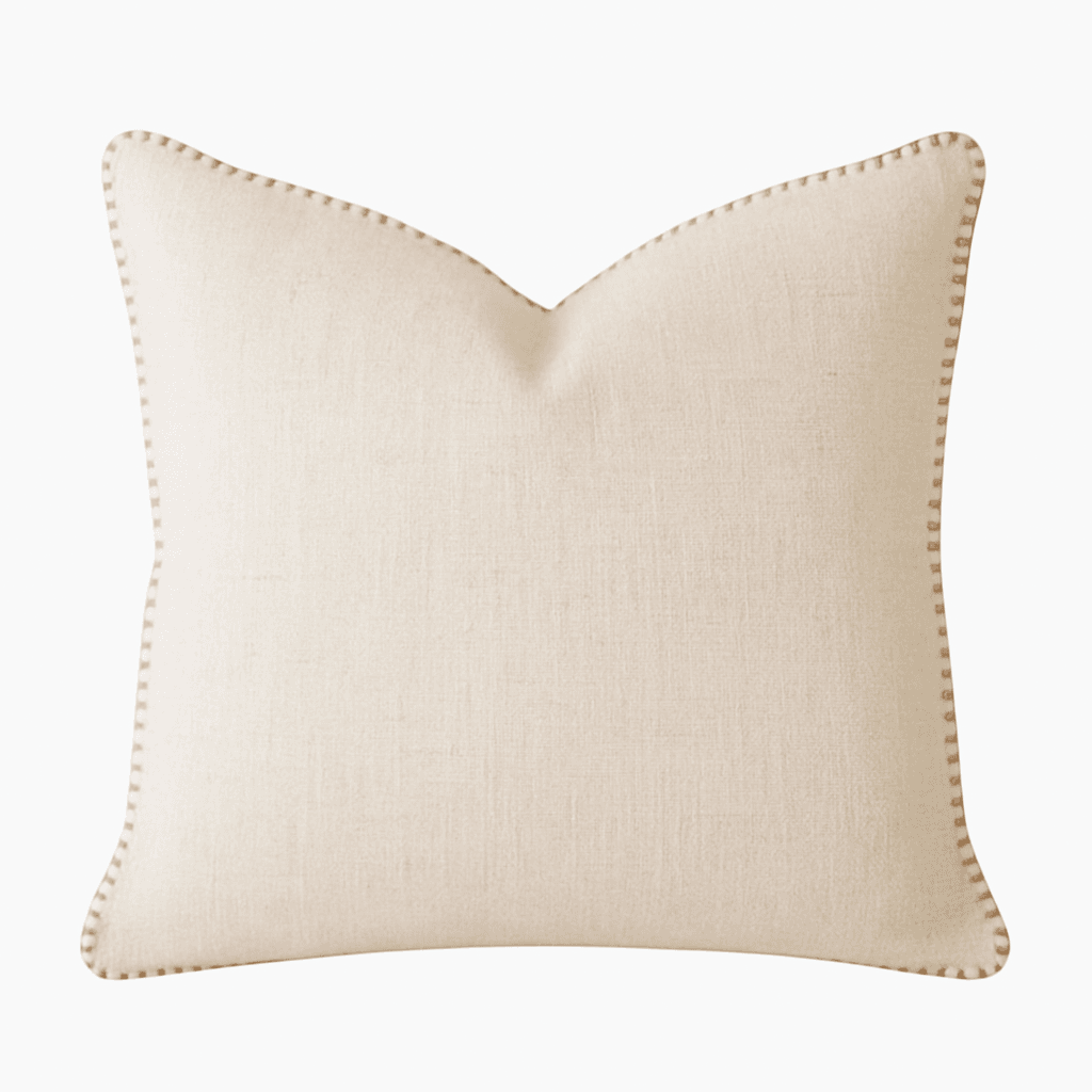 Ivory Linen - Style Decorative Stitch Throw Pillow - Dreamtide - Omega Lifestyles