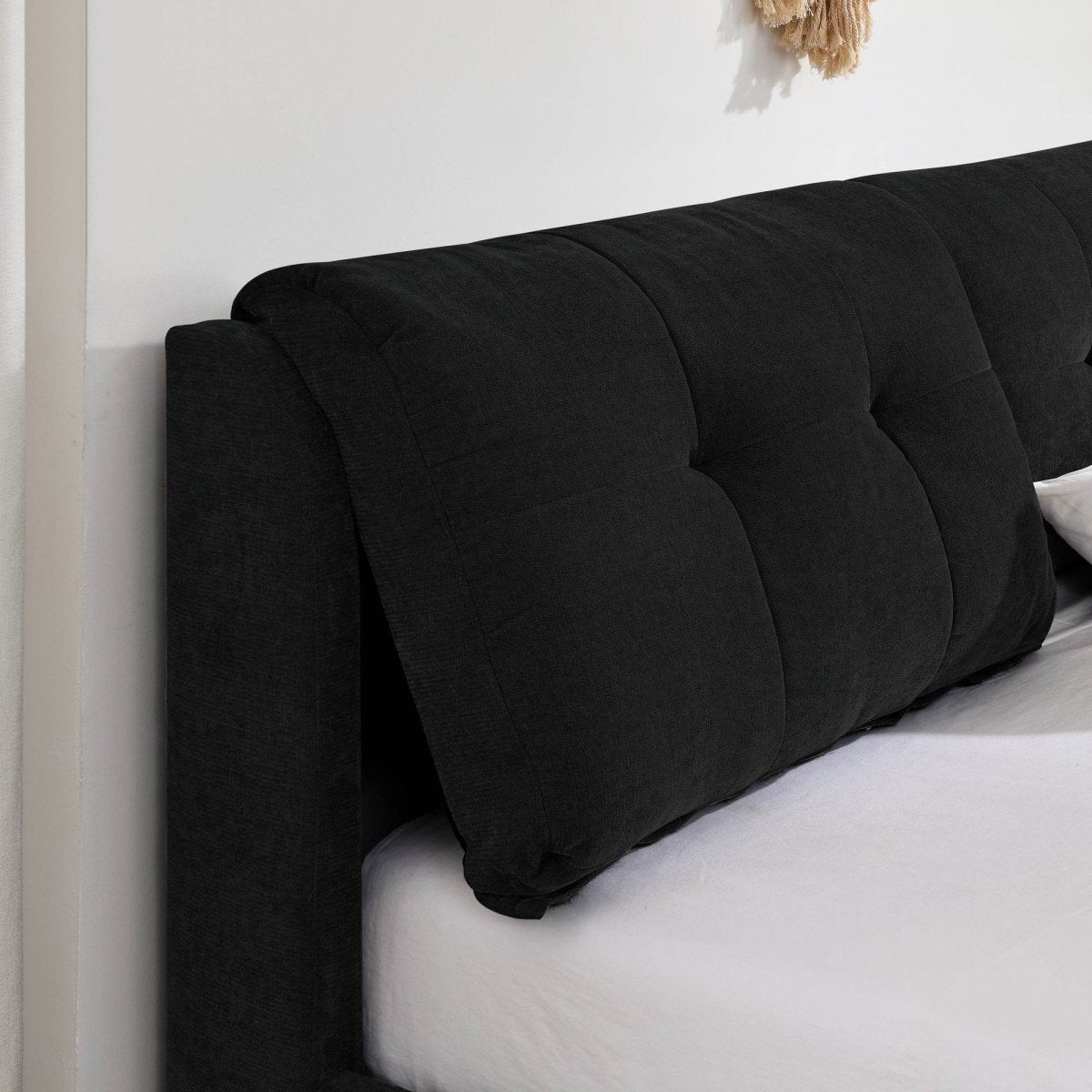 King Chenille Upholstered Hydraulic Storage Platform Bed Frame - Dreamtide - Omega Lifestyles