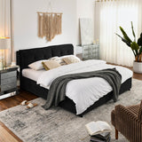 King Chenille Upholstered Hydraulic Storage Platform Bed Frame - Dreamtide - Omega Lifestyles