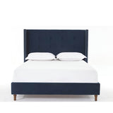 King Classic Velvet Upholstered Bed Frame With Wingback Headboard - Dreamtide - Omega Lifestyles