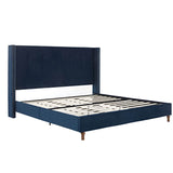 King Classic Velvet Upholstered Bed Frame With Wingback Headboard - Dreamtide - Omega Lifestyles
