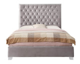 King Gray Solid Wood Upholstered Bed Frame - Dreamtide - Omega Lifestyles
