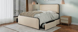King Modern Metal Upholstered Bed Frame With Storage Drawers - Dreamtide - Omega Lifestyles