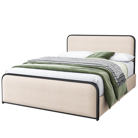 King Modern Metal Upholstered Bed Frame With Storage Drawers - Dreamtide - Omega Lifestyles