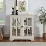 LED Antique White Glass Display Cabinet With LED Lighting - Omega Lifestyles