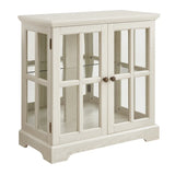 LED Antique White Glass Display Cabinet With LED Lighting - Omega Lifestyles