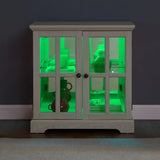 LED Antique White Glass Display Cabinet With LED Lighting - Omega Lifestyles