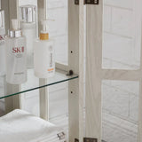 LED Antique White Glass Display Cabinet With LED Lighting - Omega Lifestyles