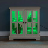 LED Antique White Glass Display Cabinet With LED Lighting - Omega Lifestyles