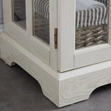 LED Antique White Glass Display Cabinet With LED Lighting - Omega Lifestyles