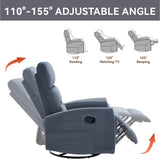 Manual Swivel Rocking Recliner Chair With Cushion Back - Dreamtide - Omega Lifestyles