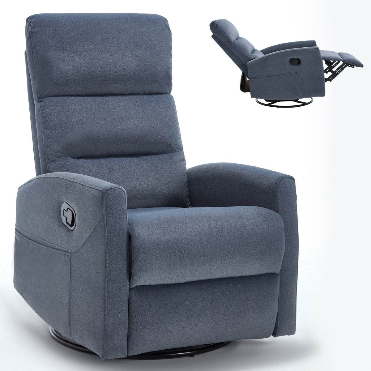 Manual Swivel Rocking Recliner Chair With Cushion Back - Dreamtide - Omega Lifestyles