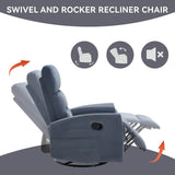 Manual Swivel Rocking Recliner Chair With Cushion Back - Dreamtide - Omega Lifestyles
