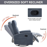 Manual Swivel Rocking Recliner Chair With Cushion Back - Dreamtide - Omega Lifestyles
