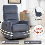 Manual Swivel Rocking Recliner Chair With Cushion Back - Dreamtide - Omega Lifestyles