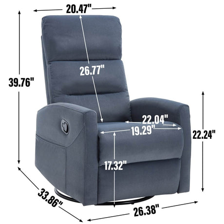 Manual Swivel Rocking Recliner Chair With Cushion Back - Dreamtide - Omega Lifestyles