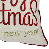 Merry Christmas Gold Accent Polyester Throw Pillow 20x20 - Dreamtide - Omega Lifestyles