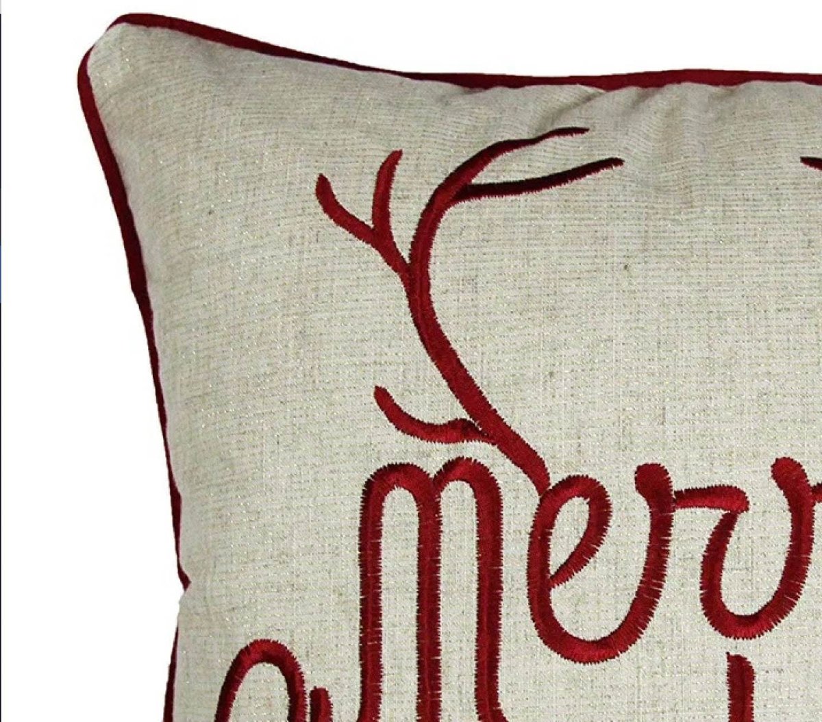 Merry Christmas Gold Accent Polyester Throw Pillow 20x20 - Dreamtide - Omega Lifestyles