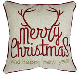 Merry Christmas Gold Accent Polyester Throw Pillow 20x20 - Dreamtide - Omega Lifestyles