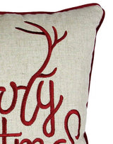 Merry Christmas Gold Accent Polyester Throw Pillow 20x20 - Dreamtide - Omega Lifestyles